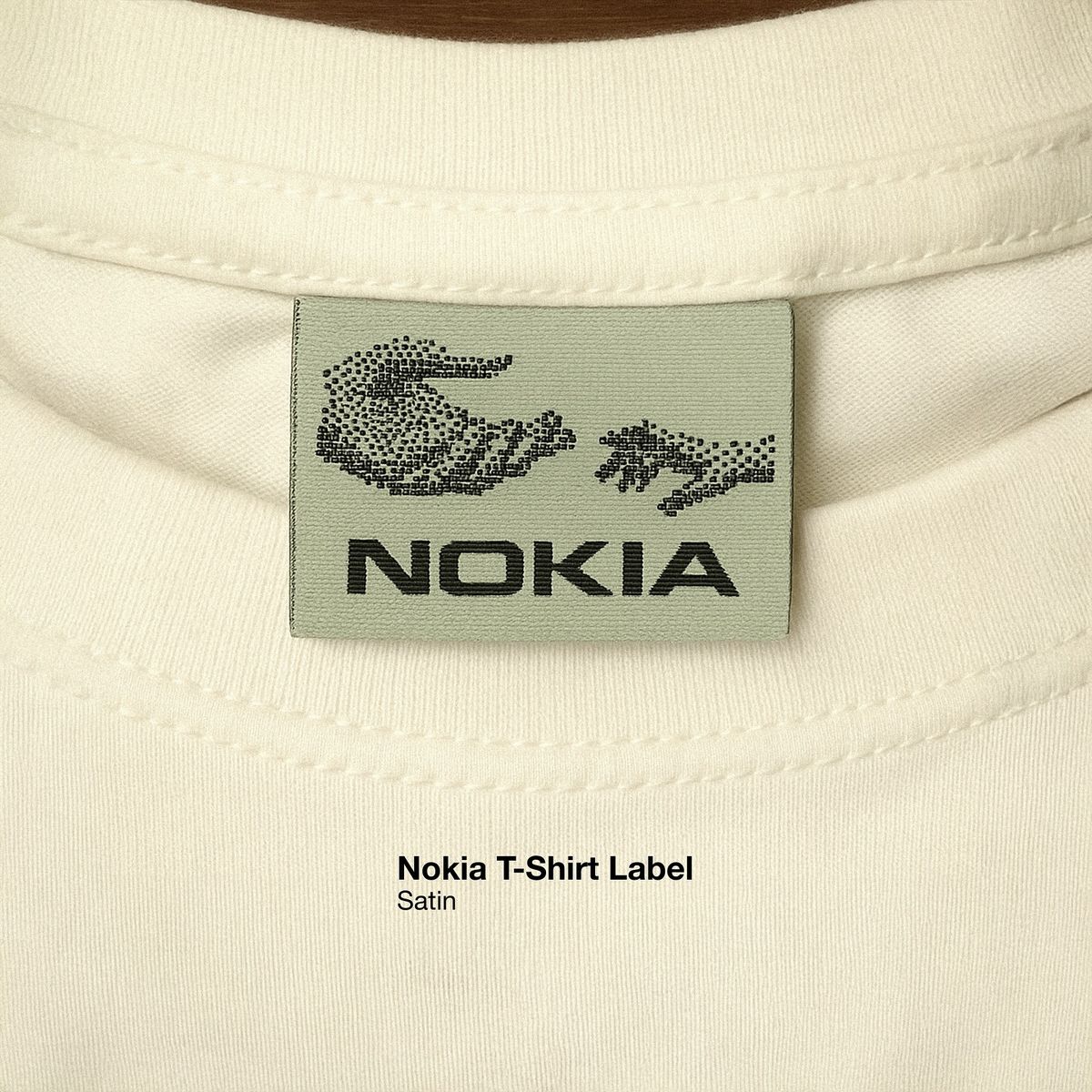 Woven Label · Centre Fold · 32 × 64 mm