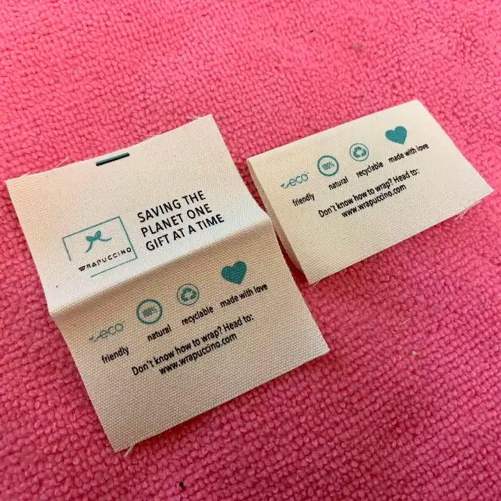 Cotton Label · Centre Fold · 32 × 64 mm