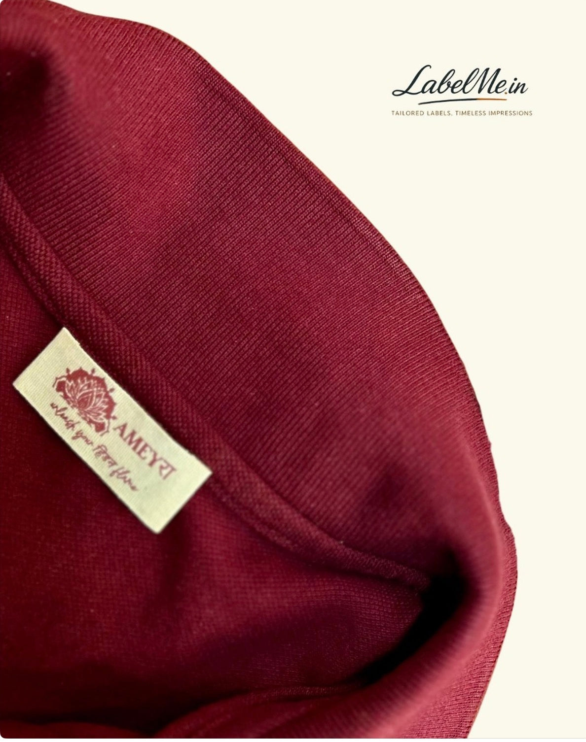 Cotton Label · End Fold · 72 × 22 mm