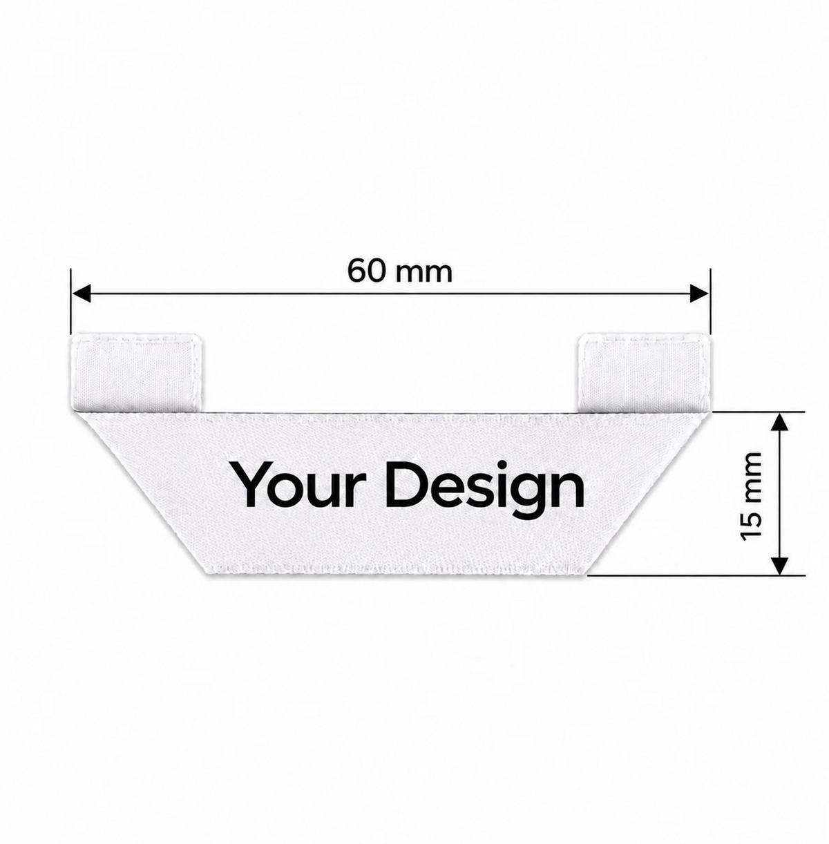 Woven Label · Mitre Fold · 60 × 15 mm