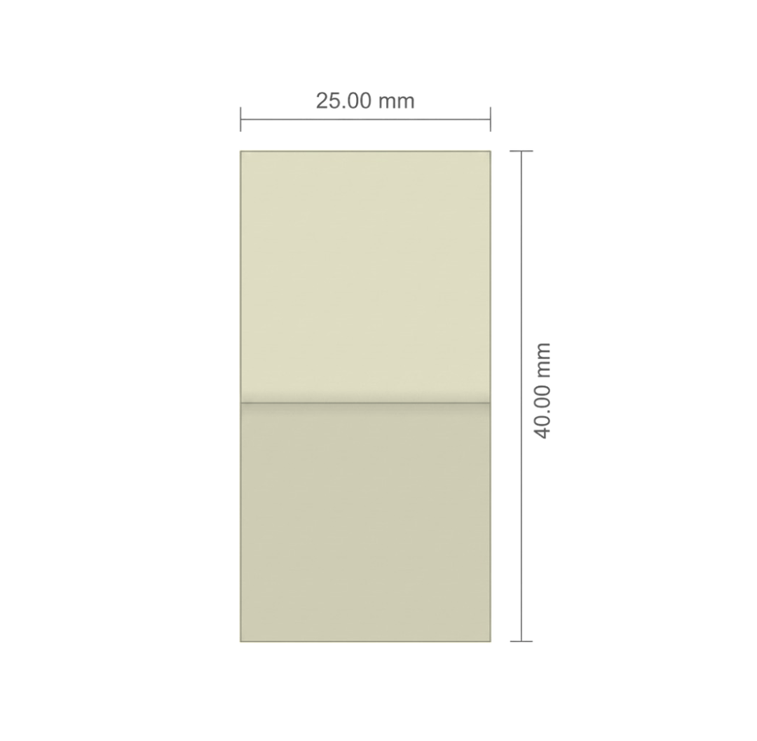 Cotton Label · Centre Fold · 25 × 40 mm
