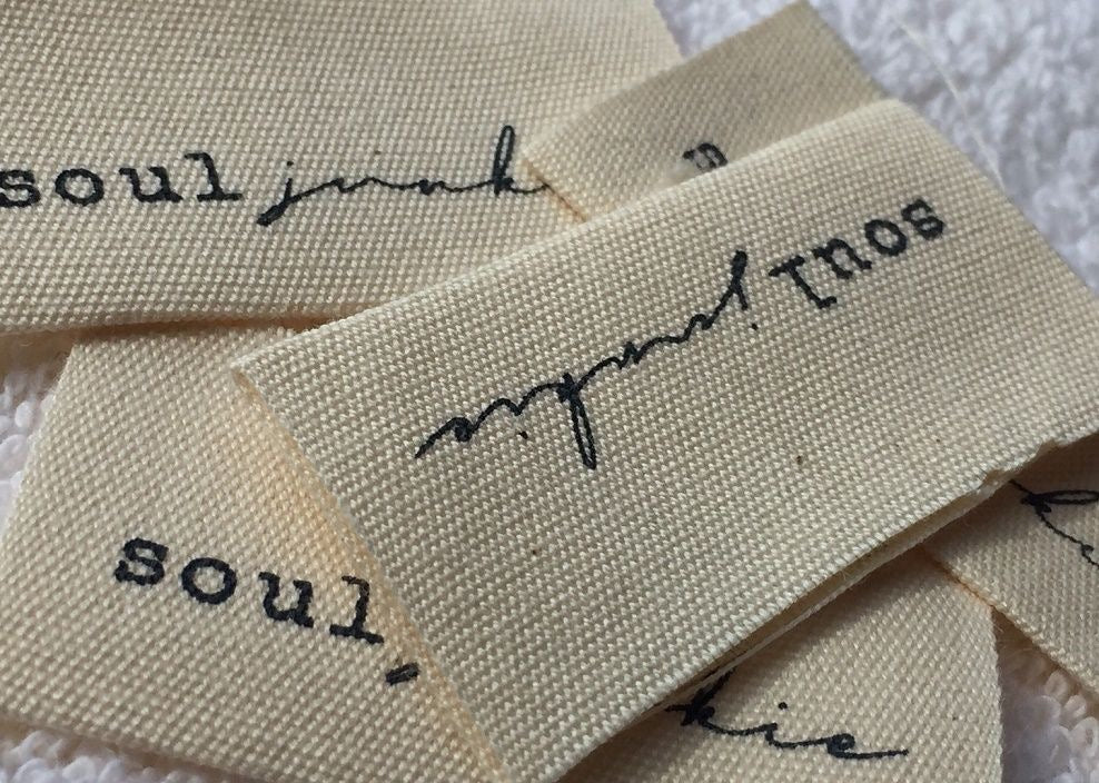 Cotton Label · Centre Fold · 32 × 64 mm