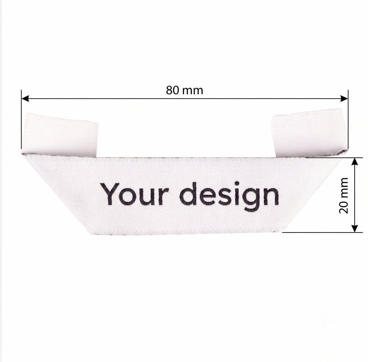 Woven Label - 80x 20mm mitre Fold