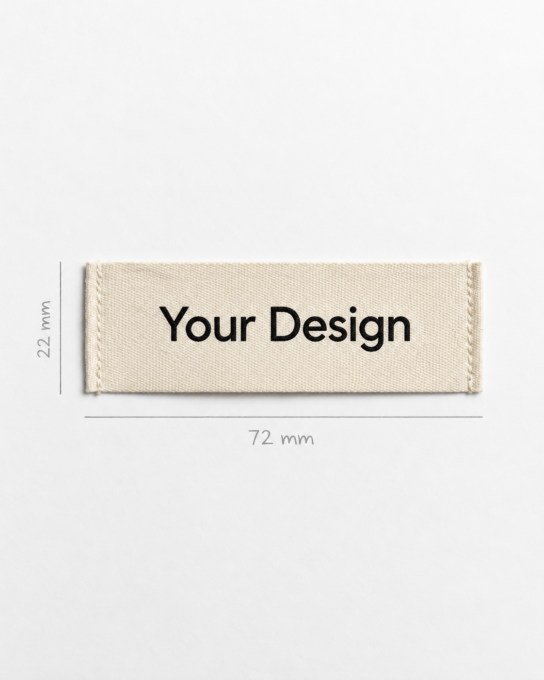 Cotton Label · End Fold · 72 × 22 mm