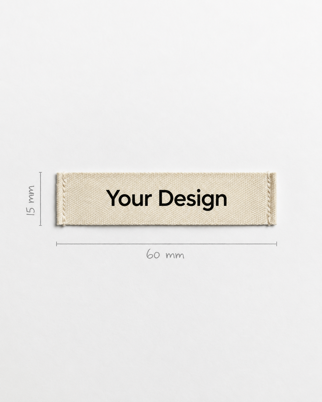 Cotton Label · End Fold · 60 × 15 mm