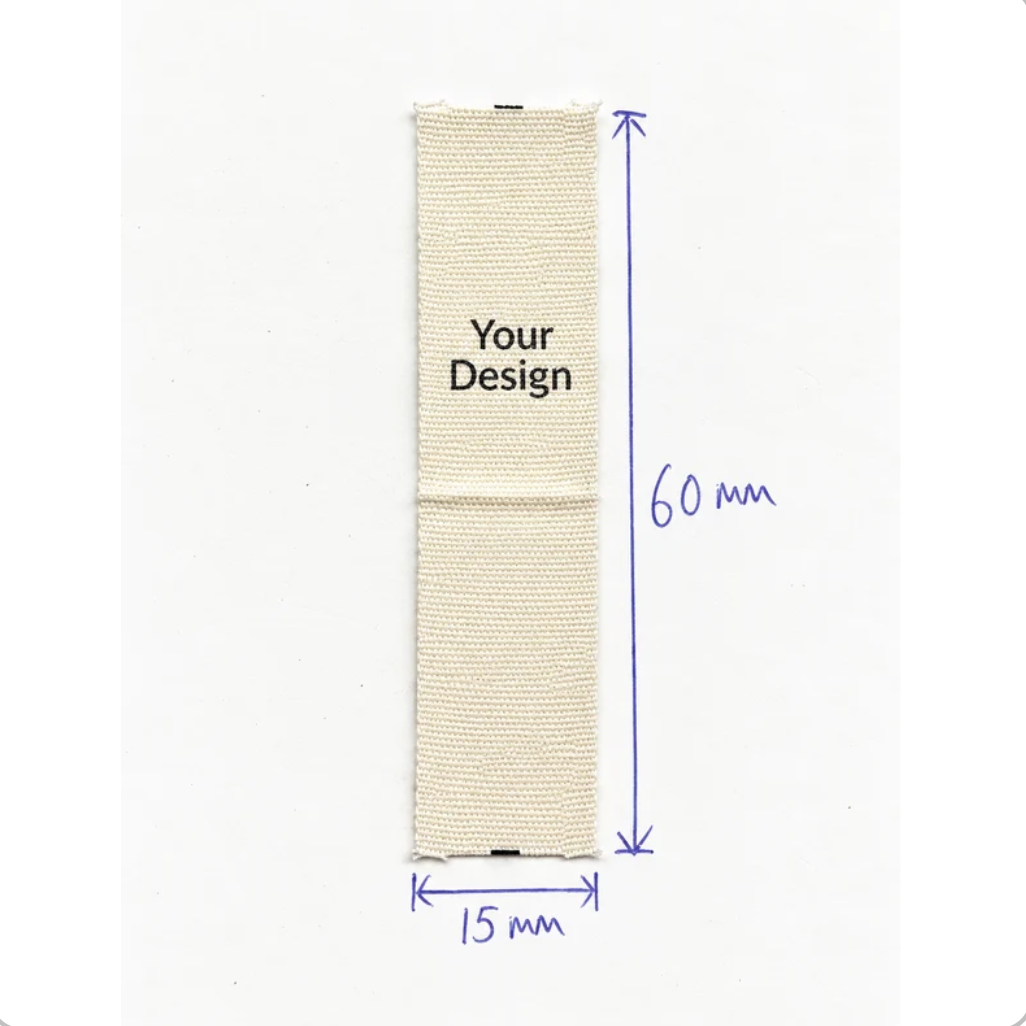 Cotton Label · Loop Fold · 15 × 60 mm