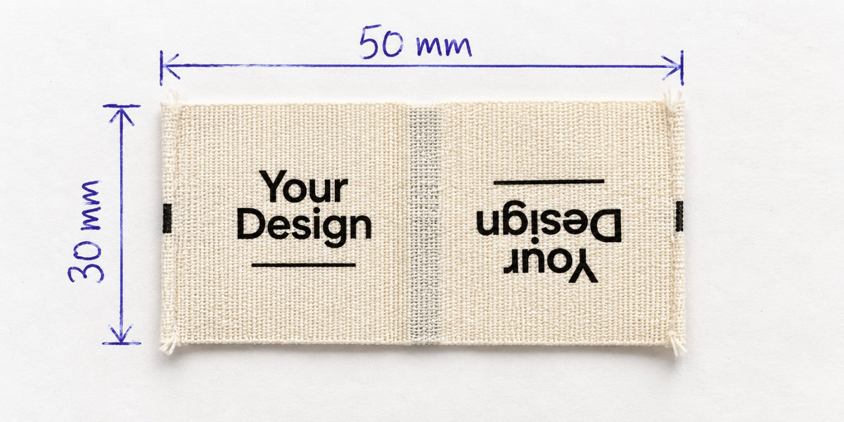 Cotton Label · Centre Fold · 50 × 30 mm