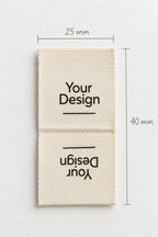Cotton Label · Centre Fold · 25 × 40 mm