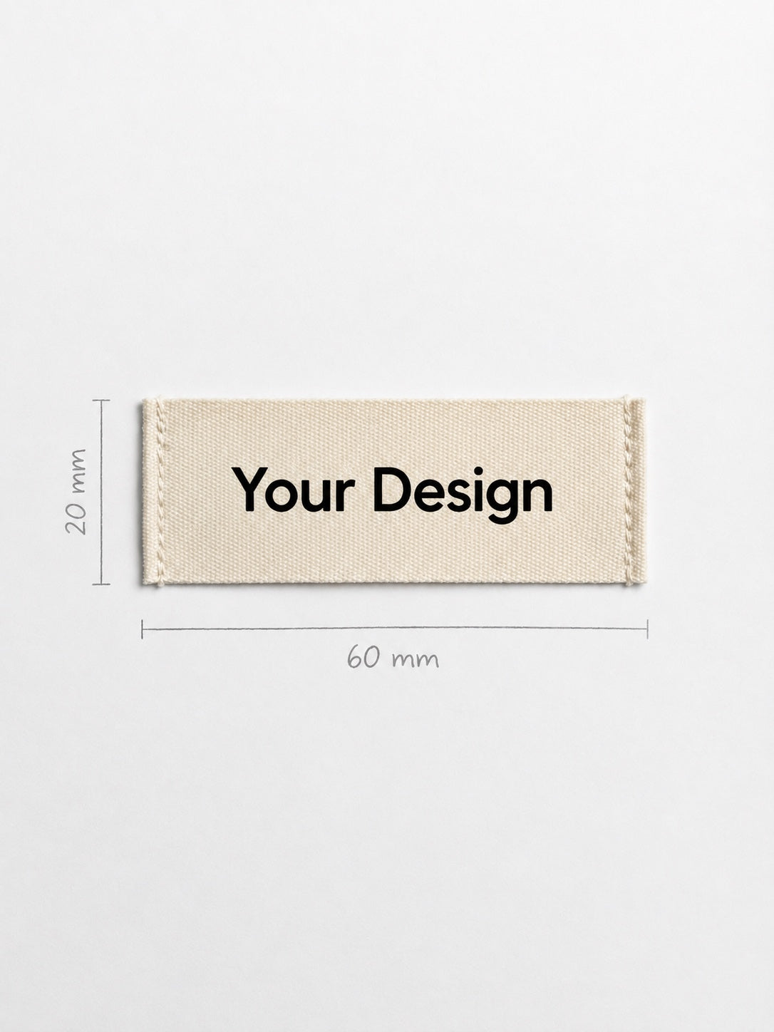 Cotton Label · End Fold · 60mm × 20 mm