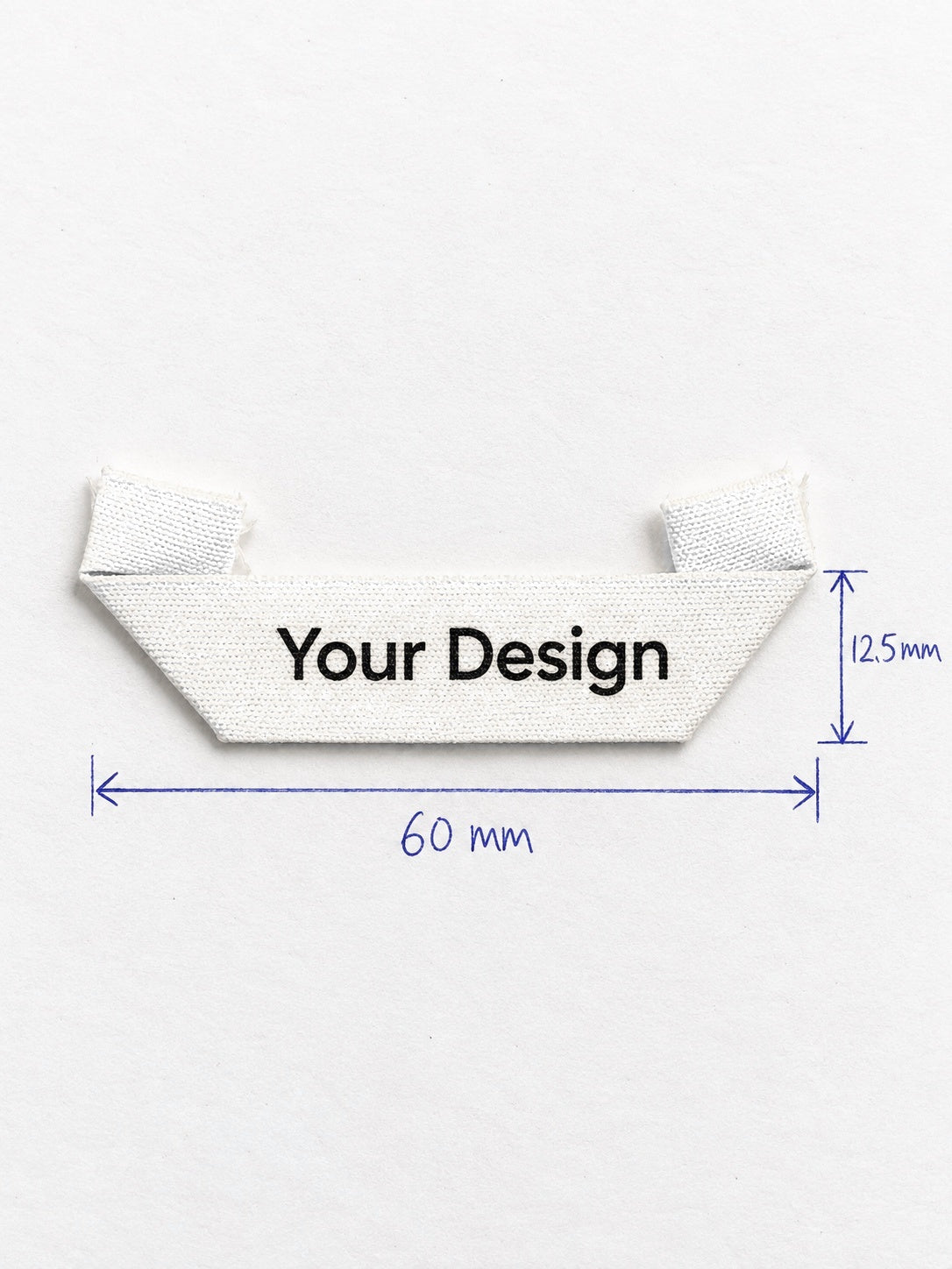 Woven Label · Mitre Fold · 60 × 12.50 mm