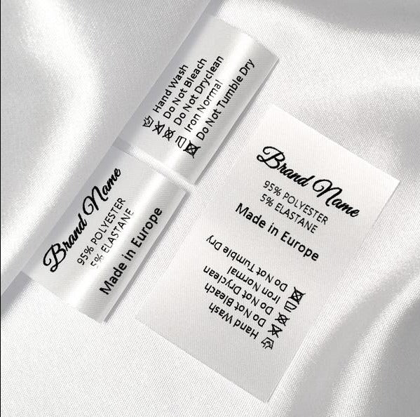 Custom Care Labels - Brand Name 95% Polyester Care Tag
